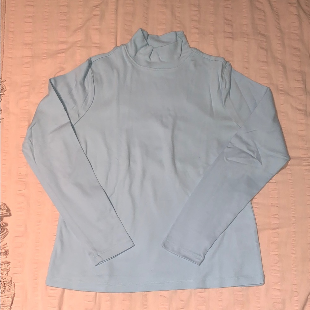 Women’s Light Blue Long Sleeve Turtleneck Top